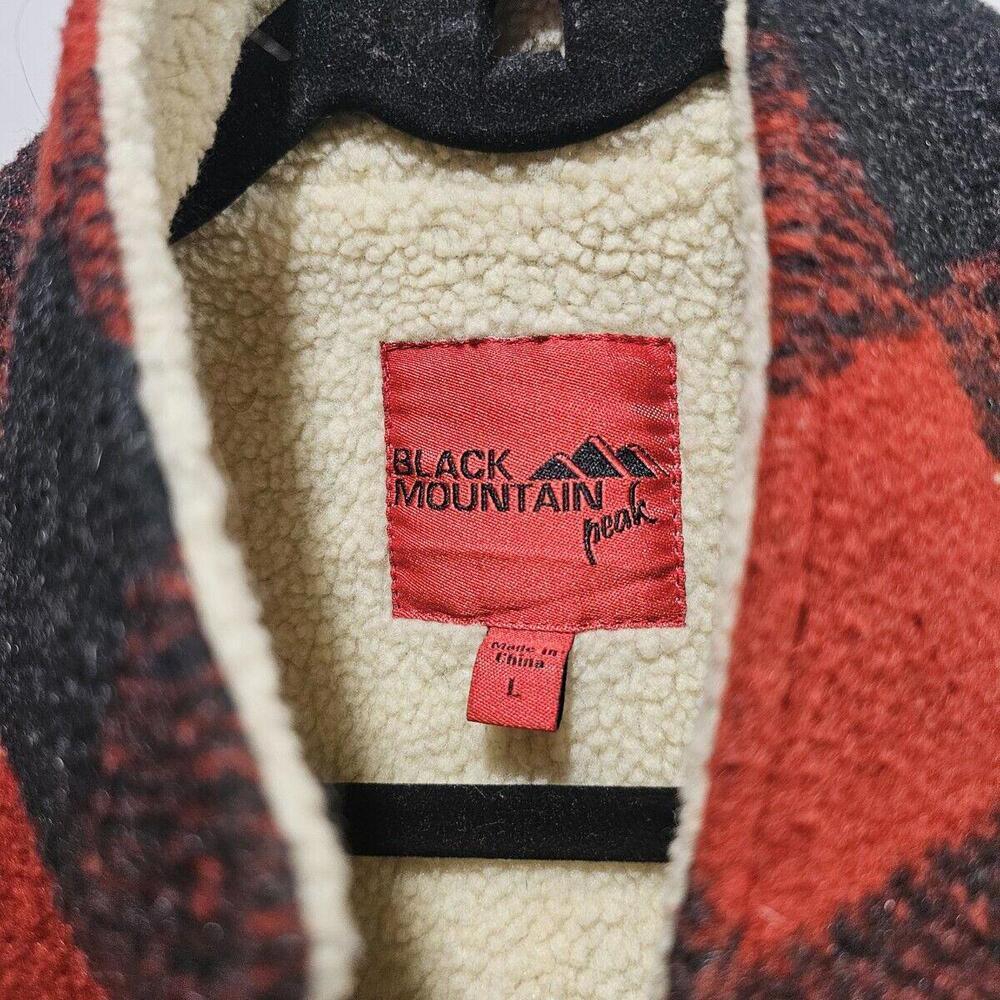 Black Mountain PEAK MENS large Plush Fleece Plaid PNW Snap. Lumber Jack - Picture 3 of 6